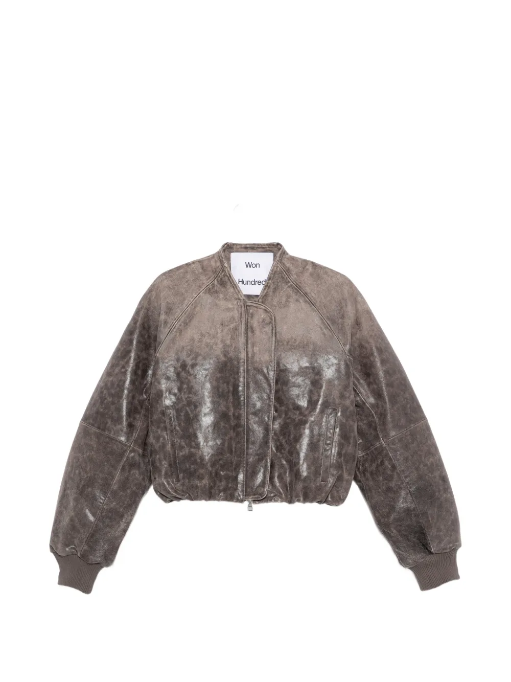 Won Hundred Ola leather bomber jacket - Grigio