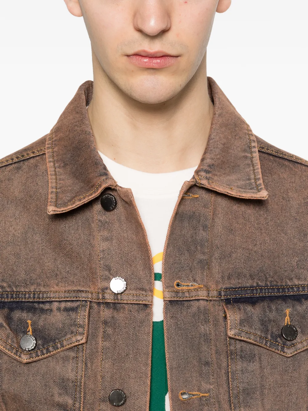 Daily Paper Bomi denim jack met zak Bruin