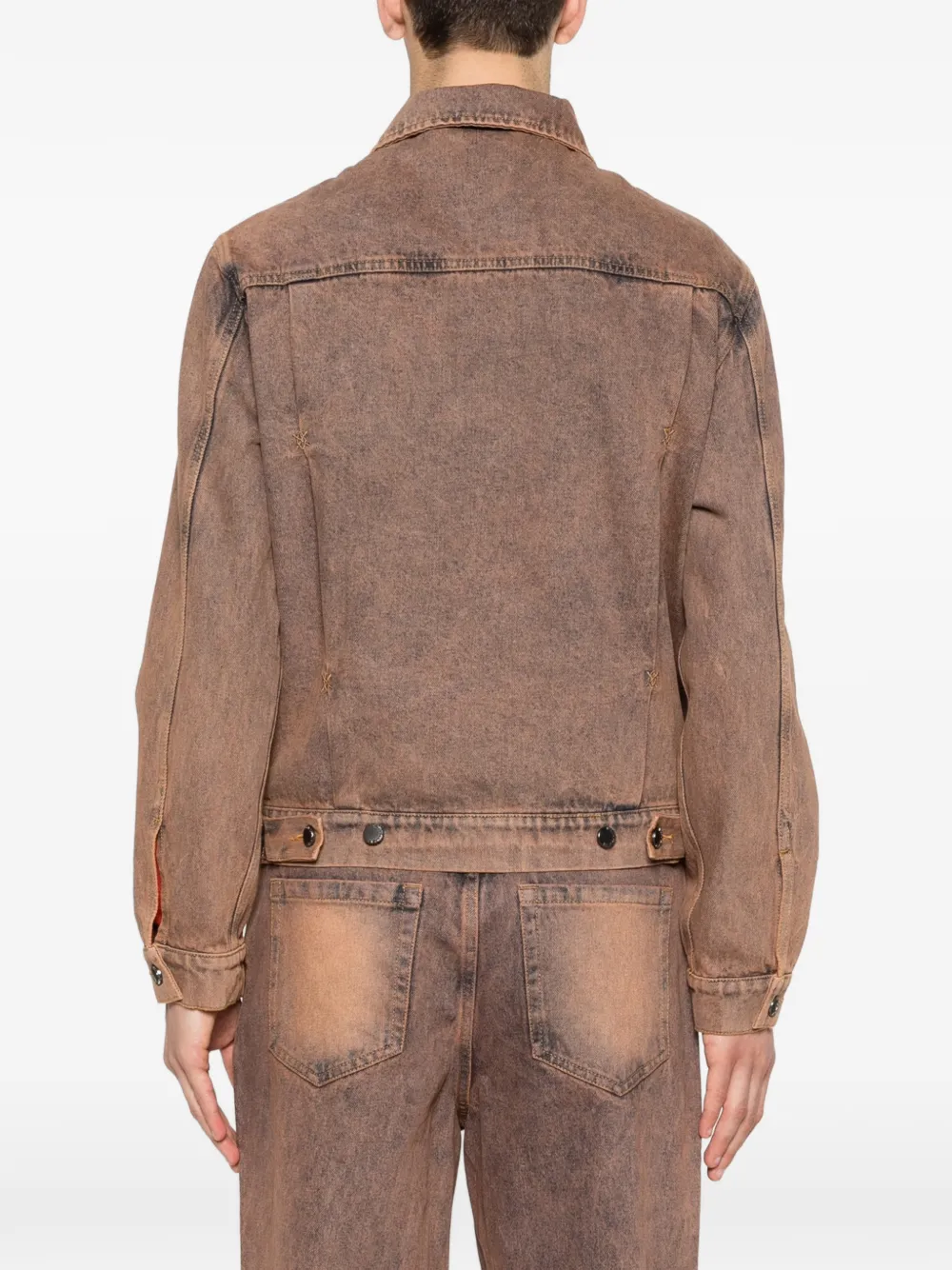 Daily Paper Bomi denim jack met zak Bruin