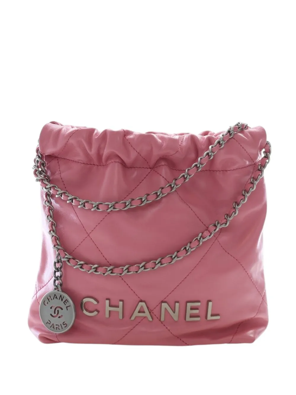 CHANEL Pre-Owned 2021-2025 Mini Shiny Calfskin 22 Handbag satchel - Rosa