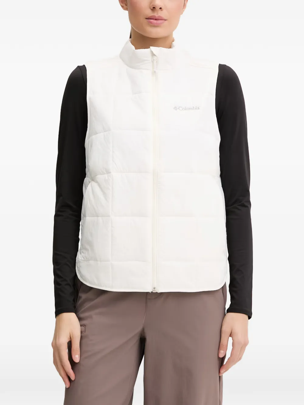 Columbia Quilted Zip-up Gilet In White