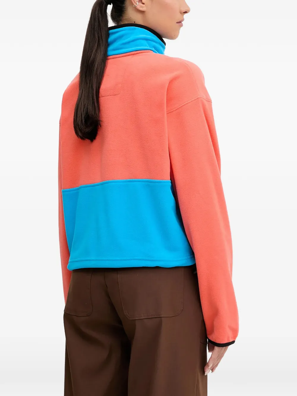 Columbia colour block zip sweatshirt Oranje
