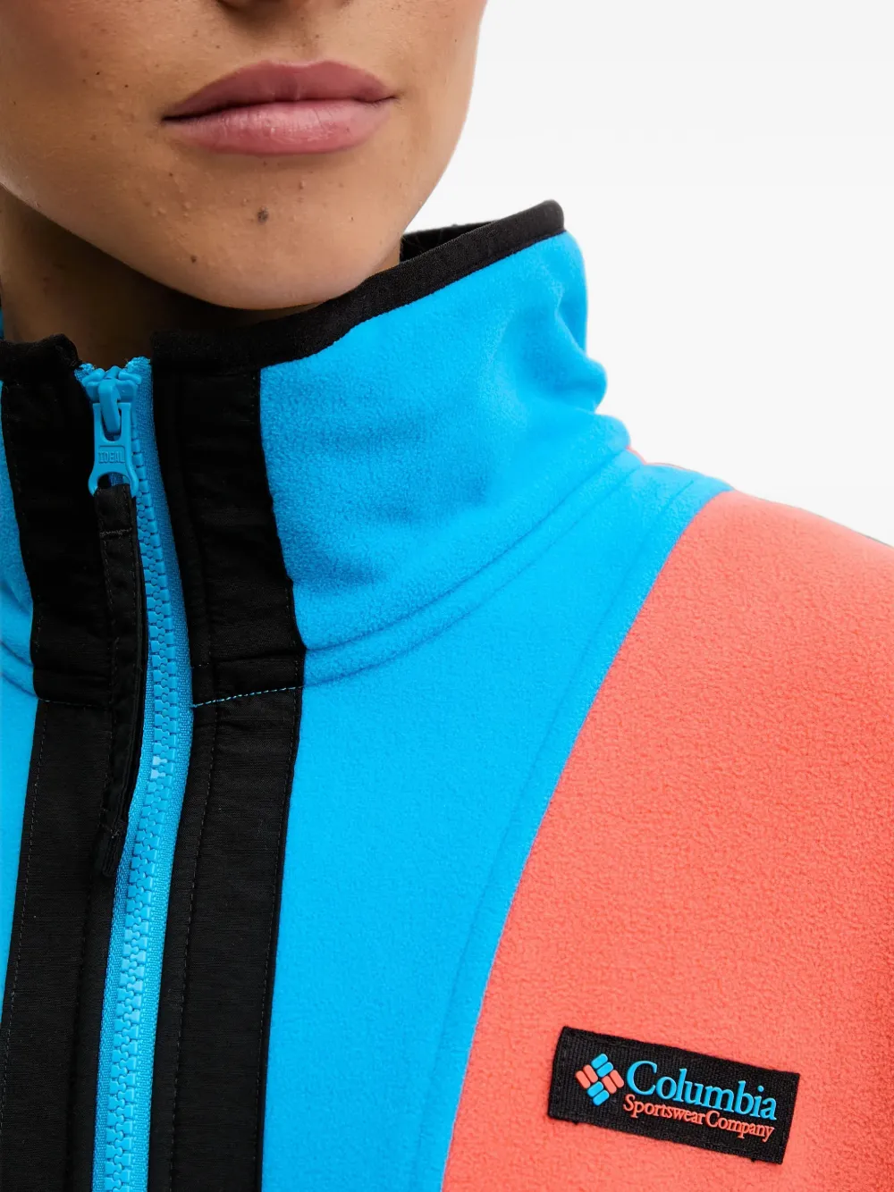 Columbia colour block zip sweatshirt Oranje