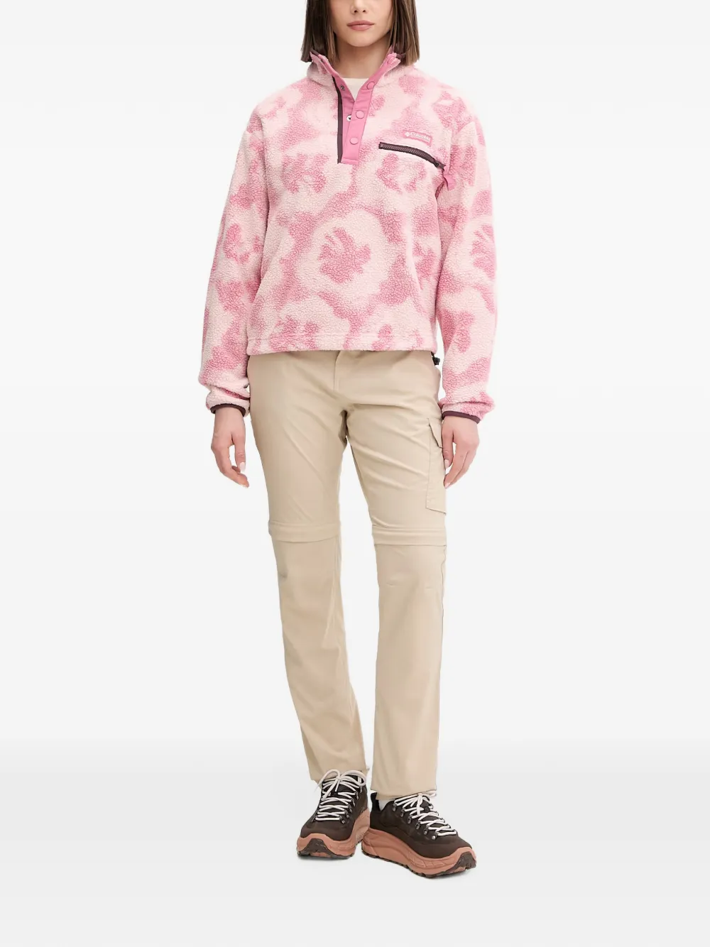 Columbia Fleece sweater met bloemenpatroon Roze