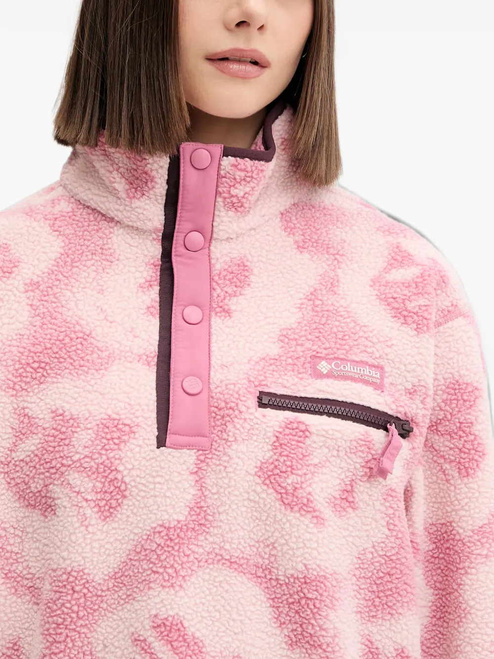 Columbia Fleece sweater met bloemenpatroon Roze