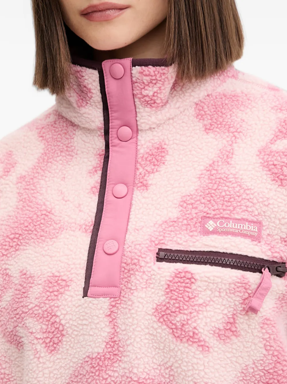 Columbia Fleece sweater met bloemenpatroon Roze