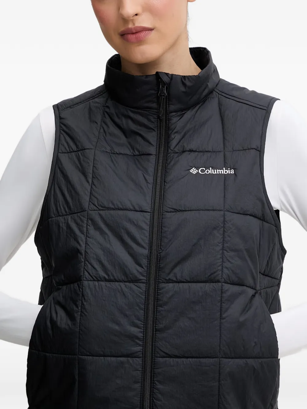 Columbia Sienna gewatteerde top met rits Zwart