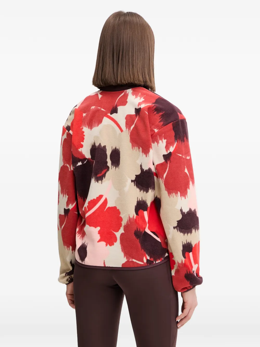 Columbia Sweater met bloemenprint en rits Rood