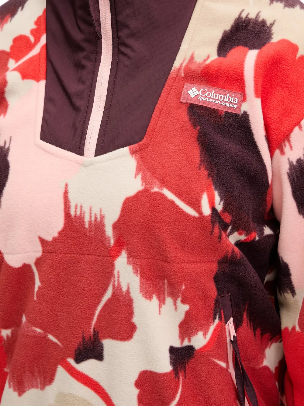 Columbia Sweater met bloemenprint en rits Rood