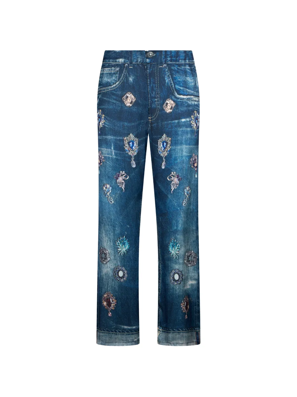 LIU JO print button jeans - Blu