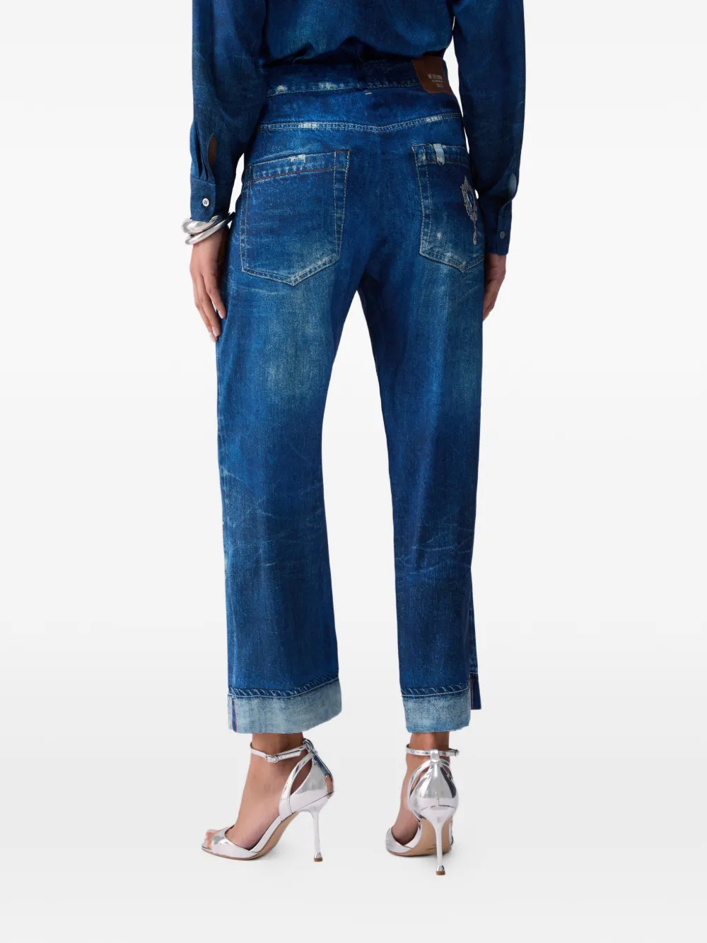 LIU JO Straight broek met digitale print Blauw