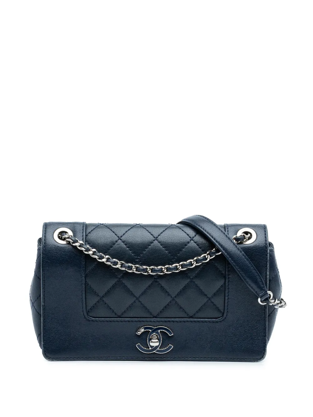 CHANEL Pre-Owned 2016-2017 Small Quilted Sheepskin Mademoiselle Vintage Flap shoulder bag - Blue