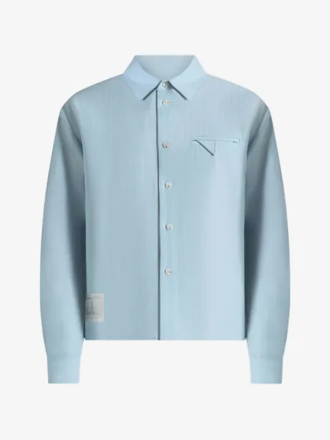 Manière De Voir Arlo pinstripe cropped long sleeve shirt