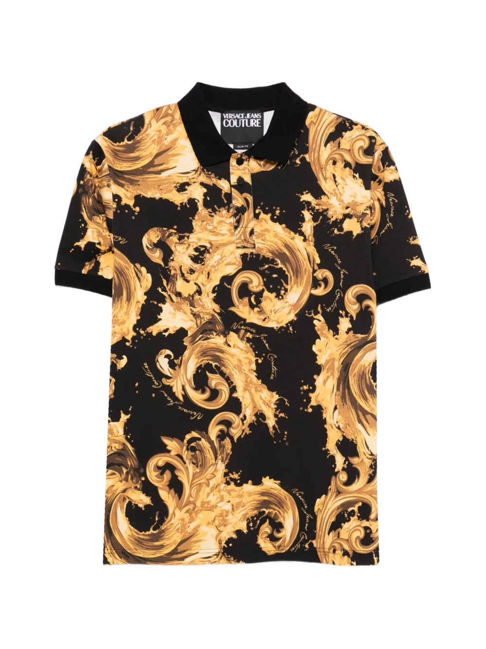 Versace Jeans Couture baroque-print polo shirt - Nero