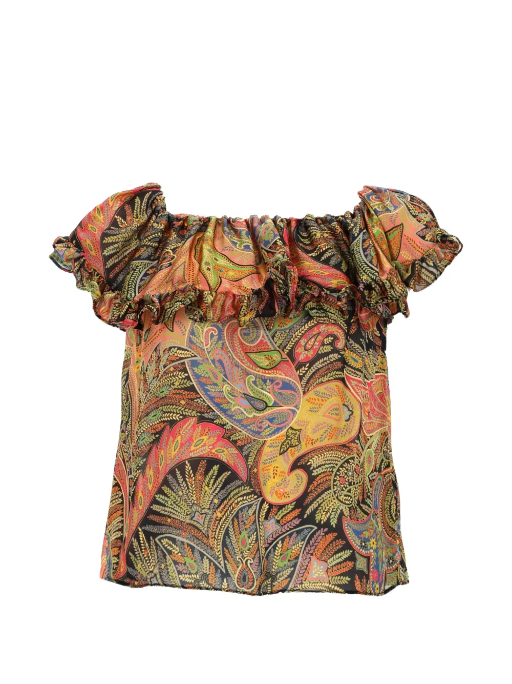 ETRO ruffled paisley-print top - Arancione