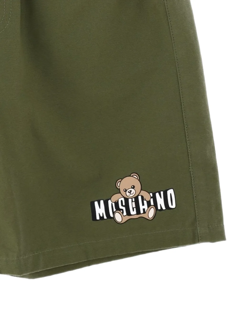 Moschino Kids Teddy Bear logo-print shorts Groen