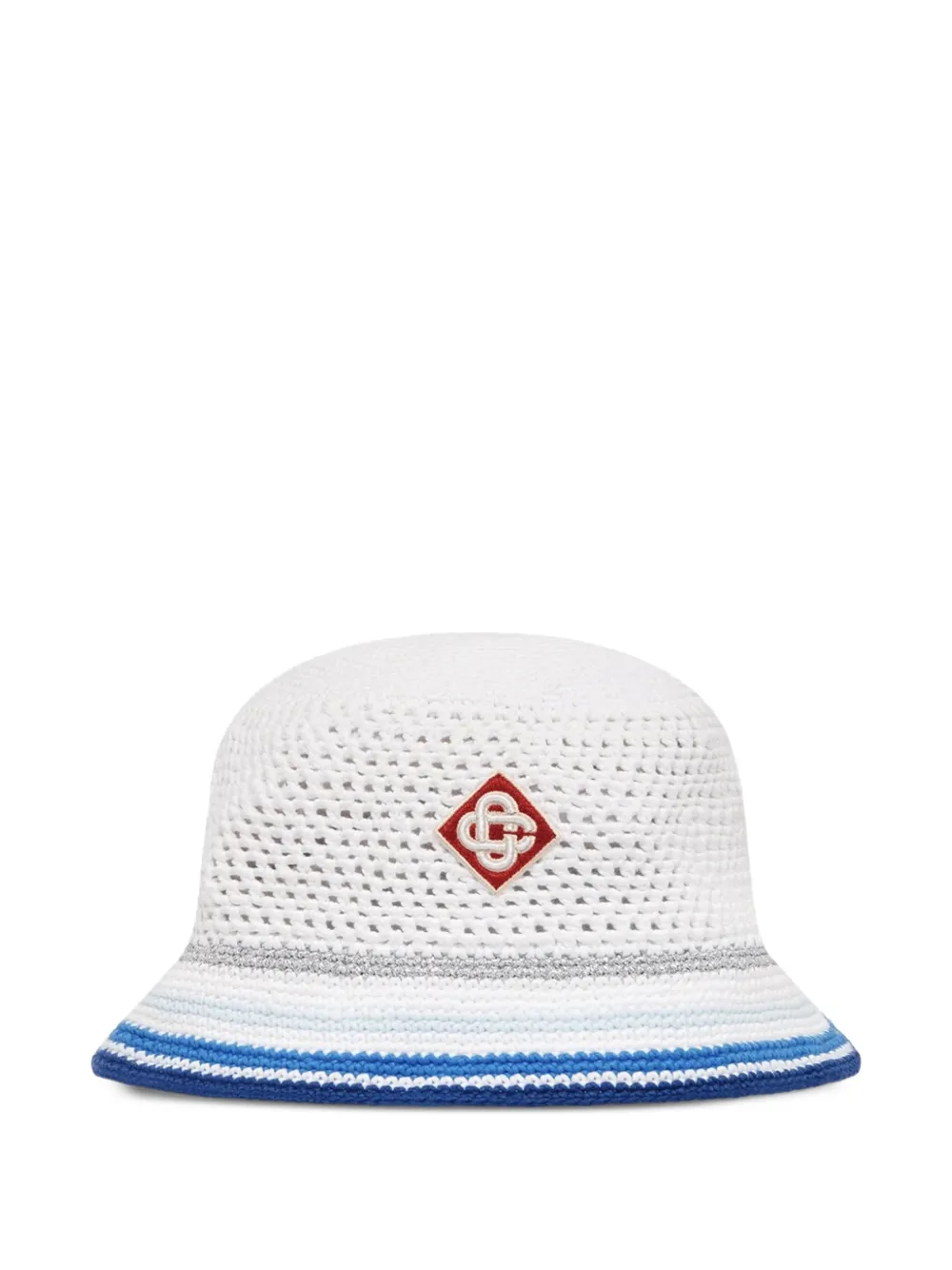 Casablanca Mesh Stripe crochet hat - Bianco