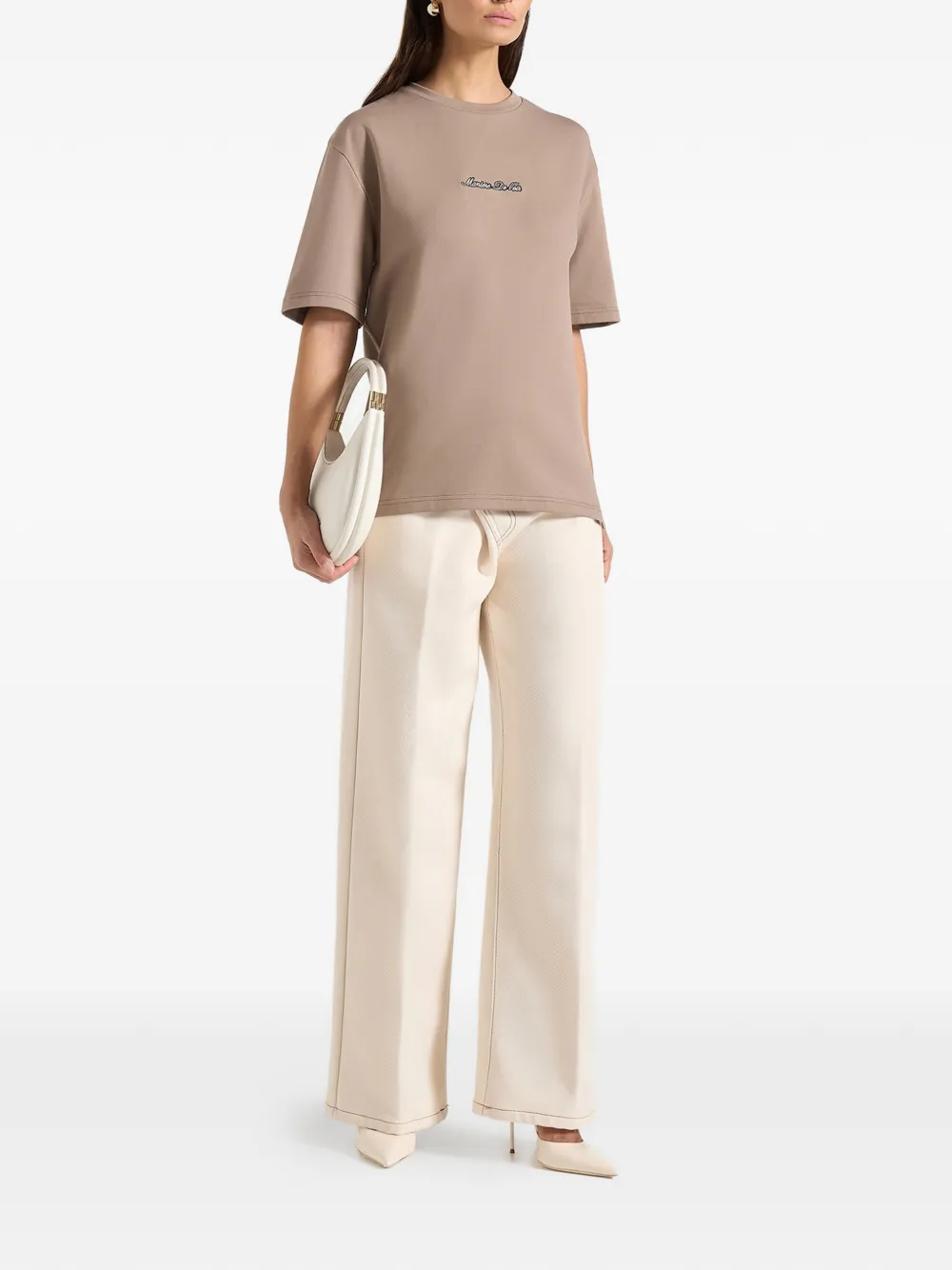 Manière De Voir TS001 relaxed-fit katoenen T-shirt Beige