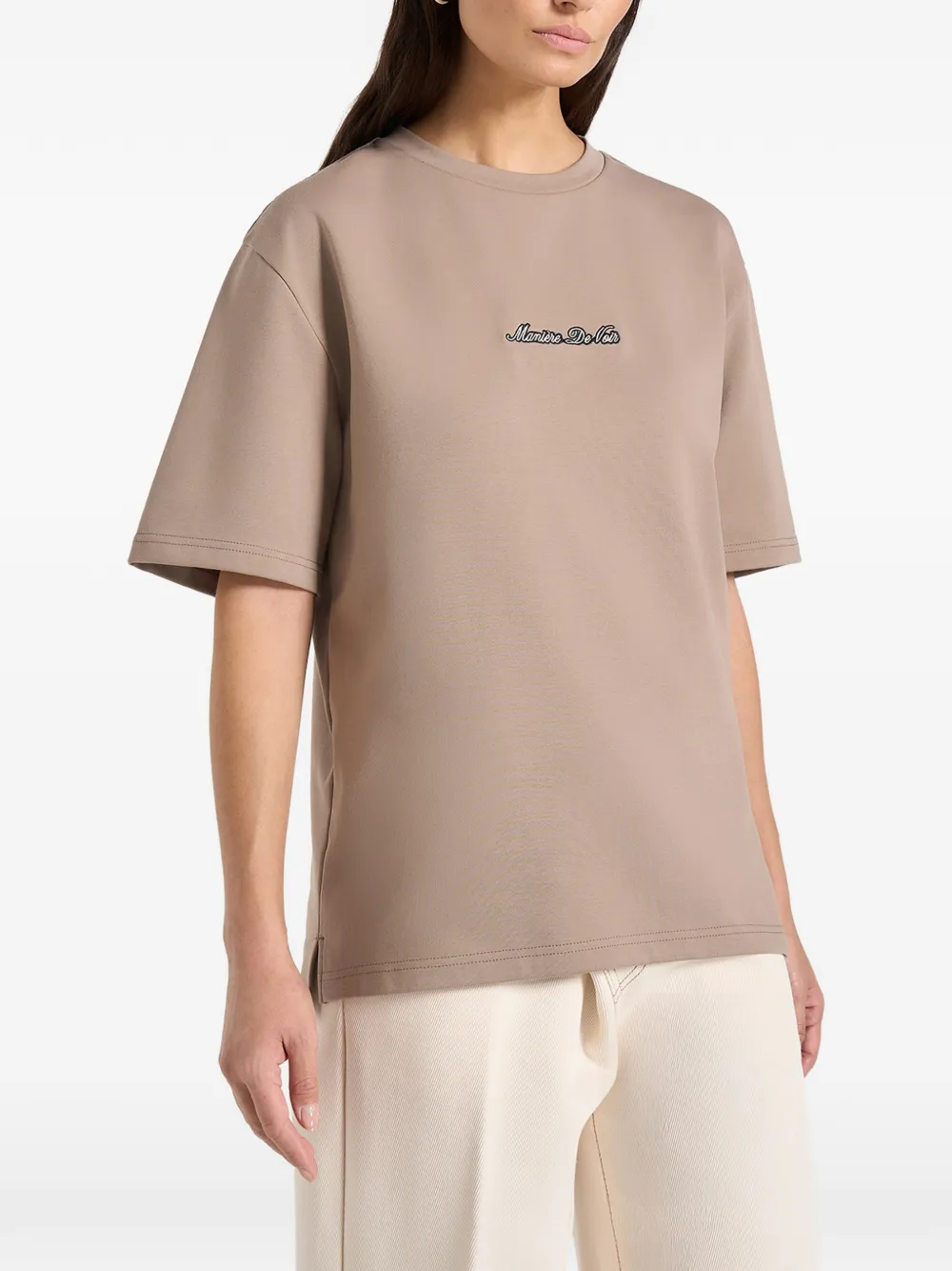 Manière De Voir TS001 relaxed-fit katoenen T-shirt Beige