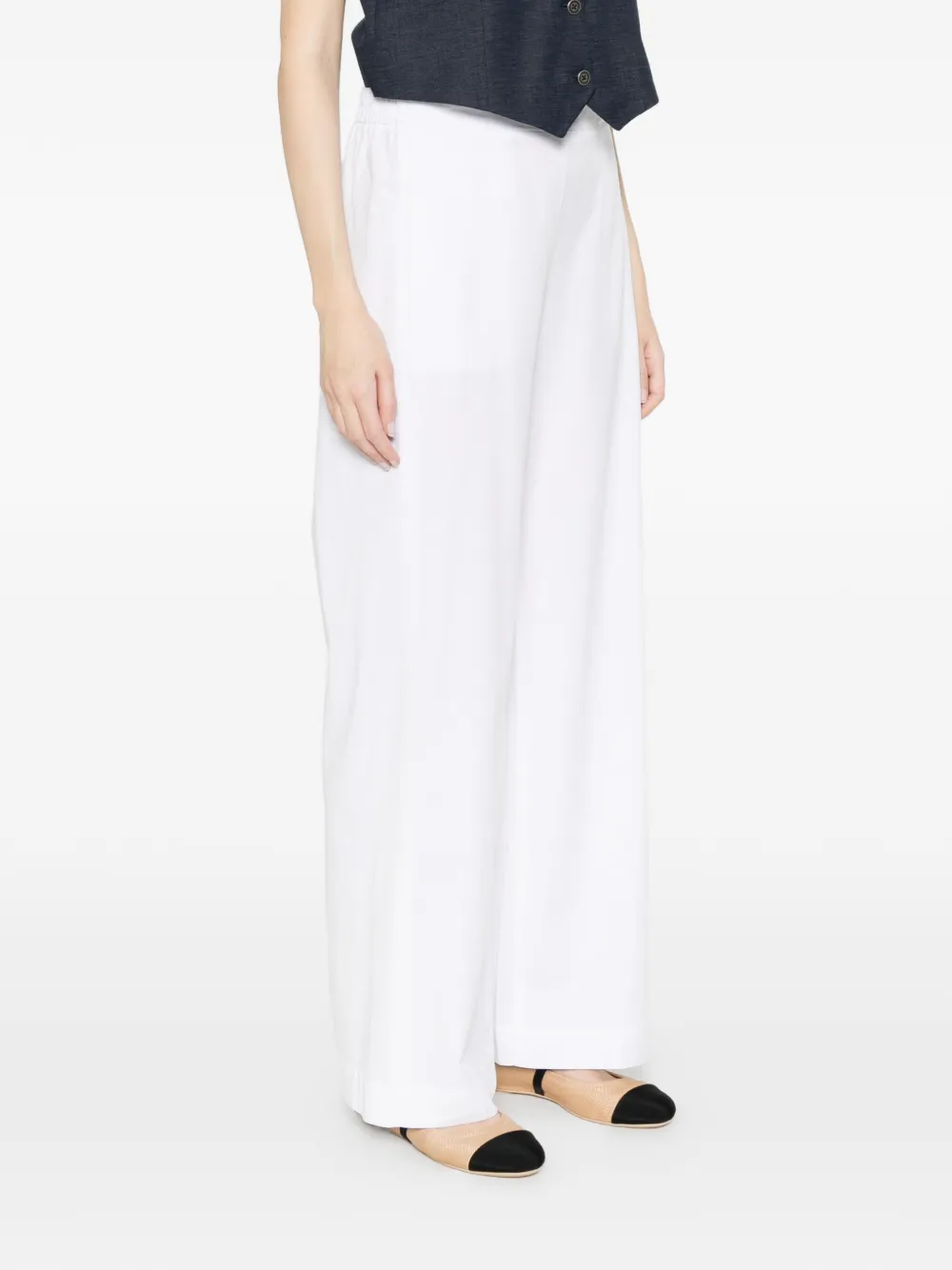  Via Masini 80 Elasticated-waistband Trousers - White 