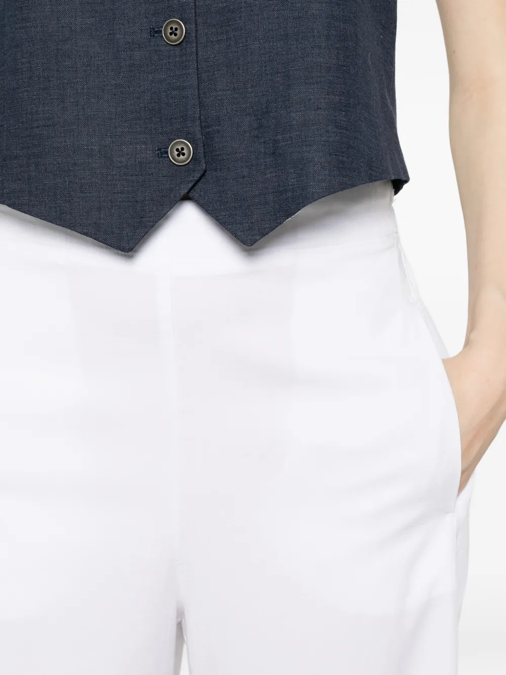 Via Masini 80 Broek met elastische tailleband Wit