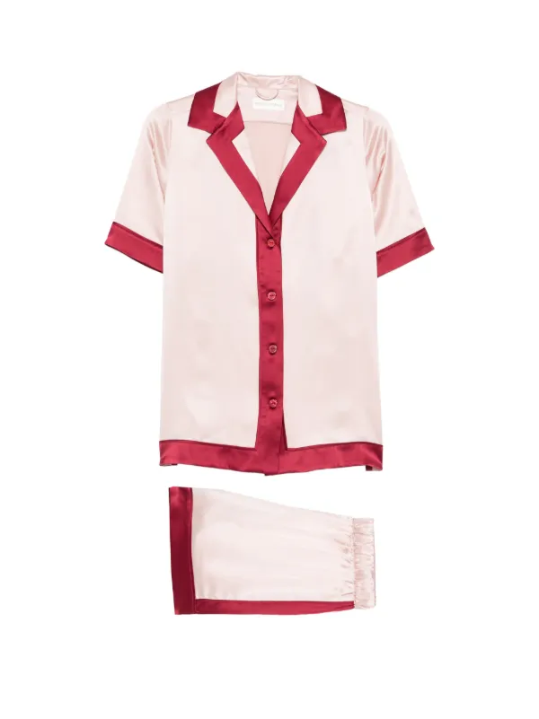 Olivia von Halle Zelda Short-sleeve Pajamas in Pink