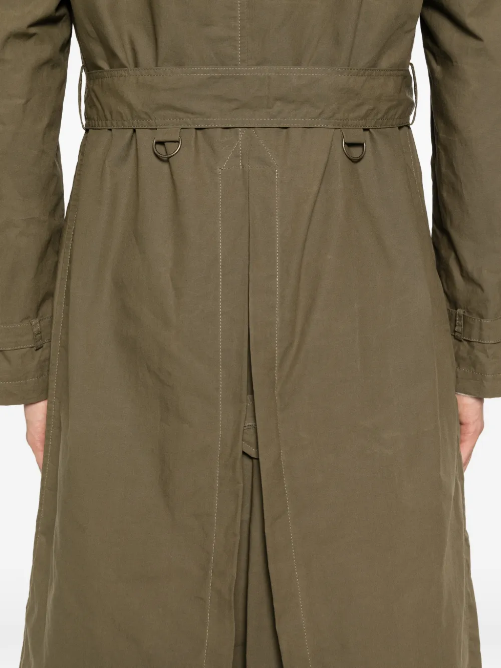 L'impermeabile Vasco trenchcoat met dubbele rij knopen en ceintuur Groen