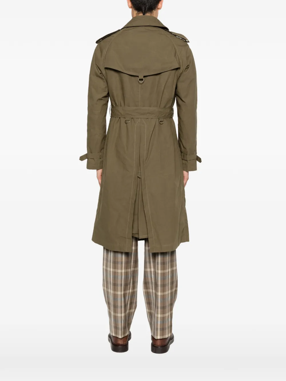 L'impermeabile Vasco trenchcoat met dubbele rij knopen en ceintuur Groen