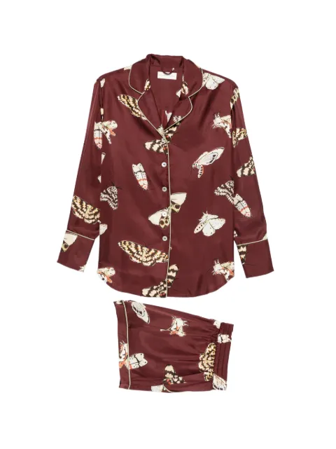 Olivia von Halle Alba Ettore moth-print pajamas