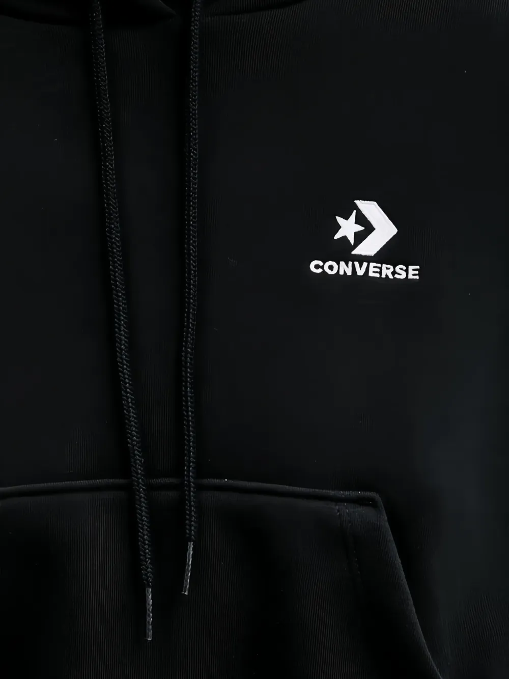 Converse Star cropped hoodie met chevron-streep Zwart