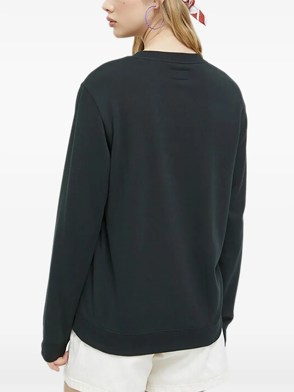 Converse Go-To sweater met logodetail en ronde hals Zwart