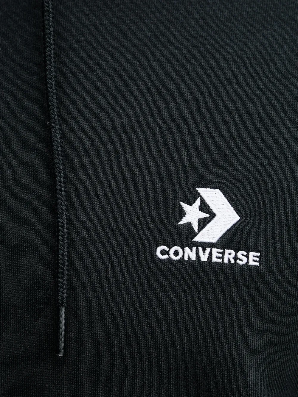 Converse embroidered Star Chevron standard-fit fleece hoodie Zwart