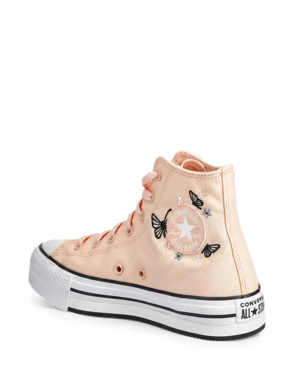 Converse Kids High-top sneakers met borduurwerk en vlinder Roze