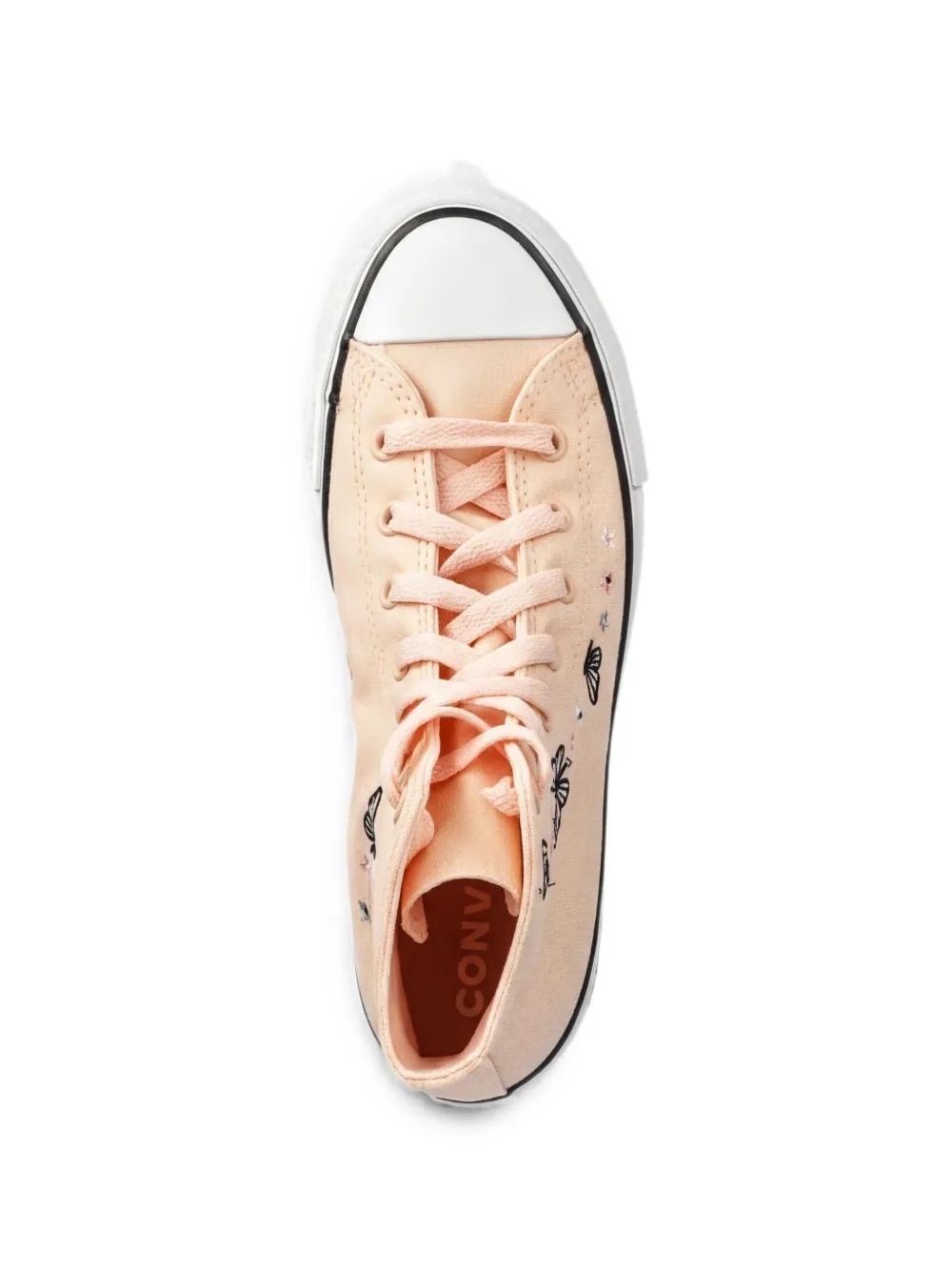 Converse Kids High-top sneakers met borduurwerk en vlinder Roze