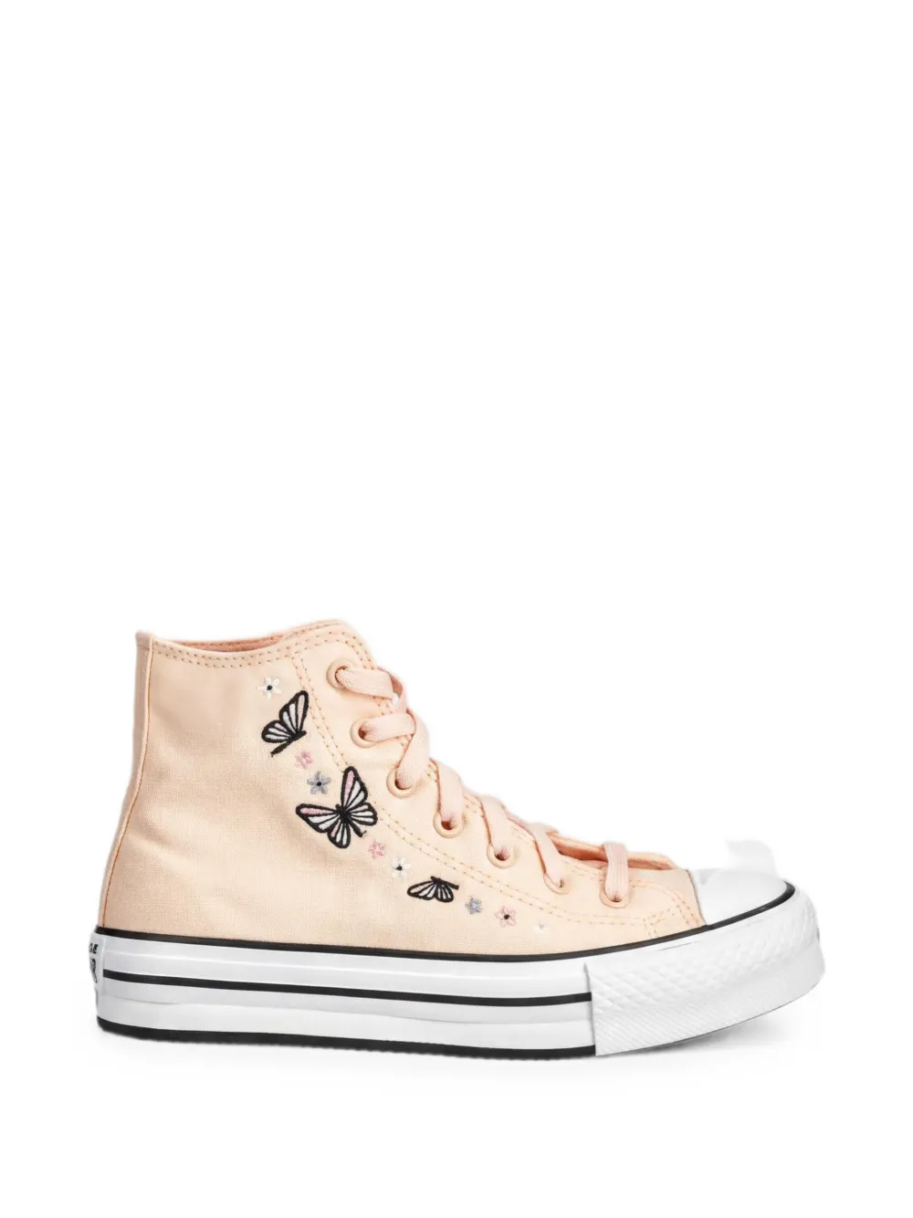 Converse Kids High-top sneakers met borduurwerk en vlinder Roze