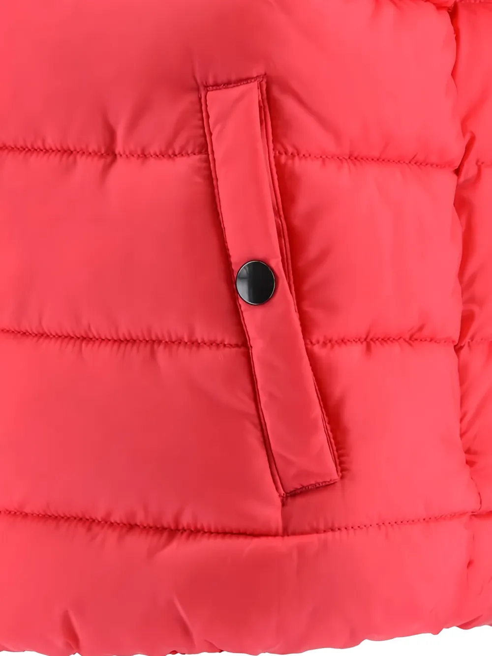 Converse Solid Hooded Logo Puffer Jacket In Red