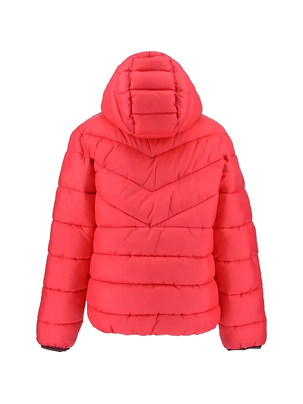 Converse Solid Hooded Logo Puffer Jacket In Red