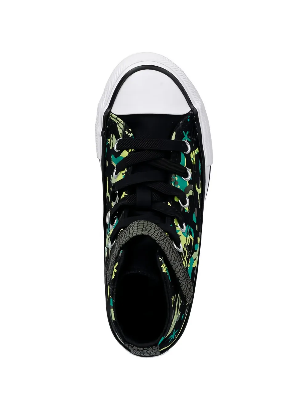 Converse Kids dinosaur-print high-top sneakers Zwart
