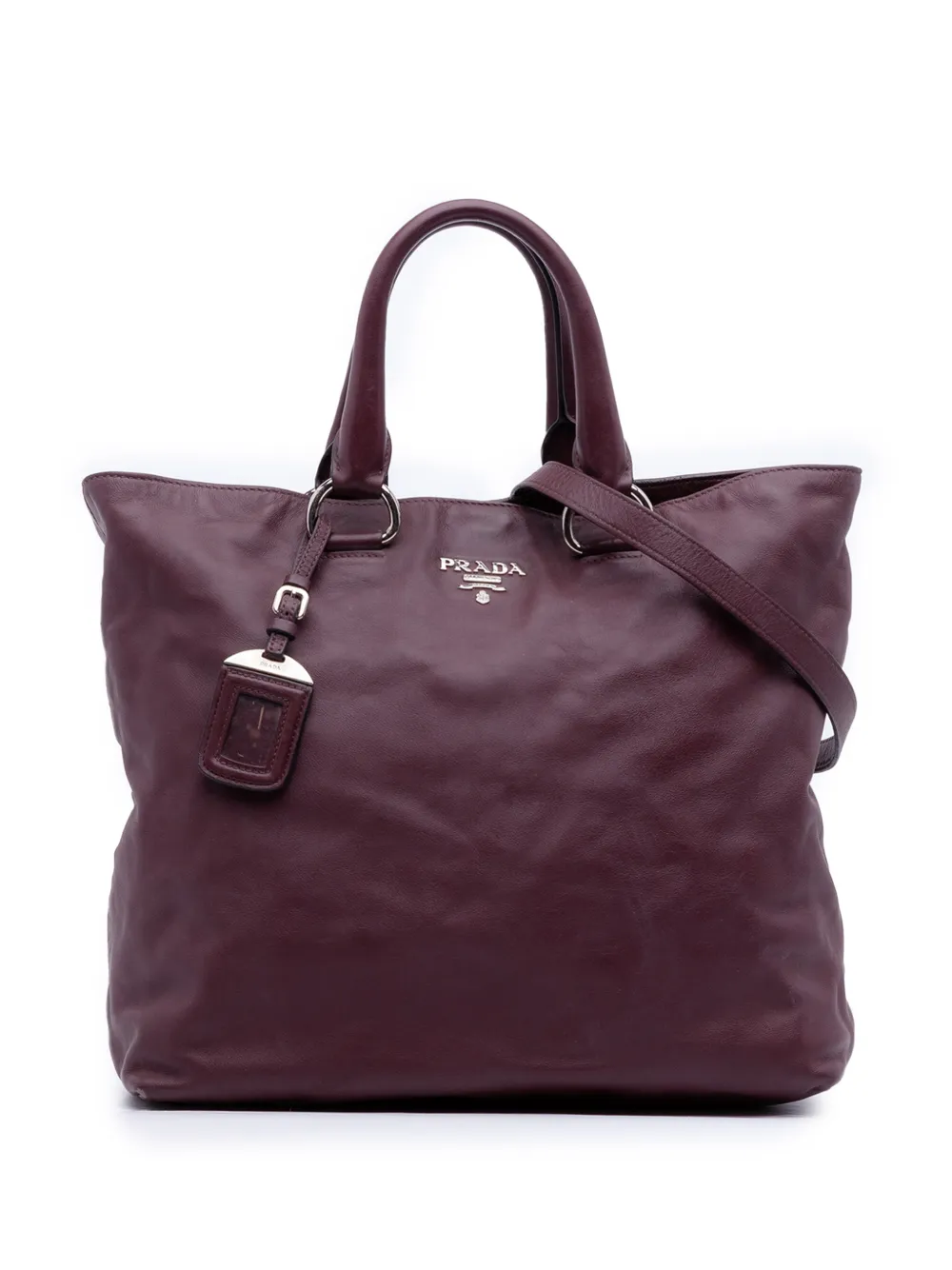 Prada Pre-Owned 2013-2026 Soft Calf Convertible Shopper Tote satchel - Rosso