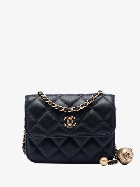 CHANEL Pre-Owned 2020 Mini Lambskin Pearl Crush Clutch with Chain crossbody bag