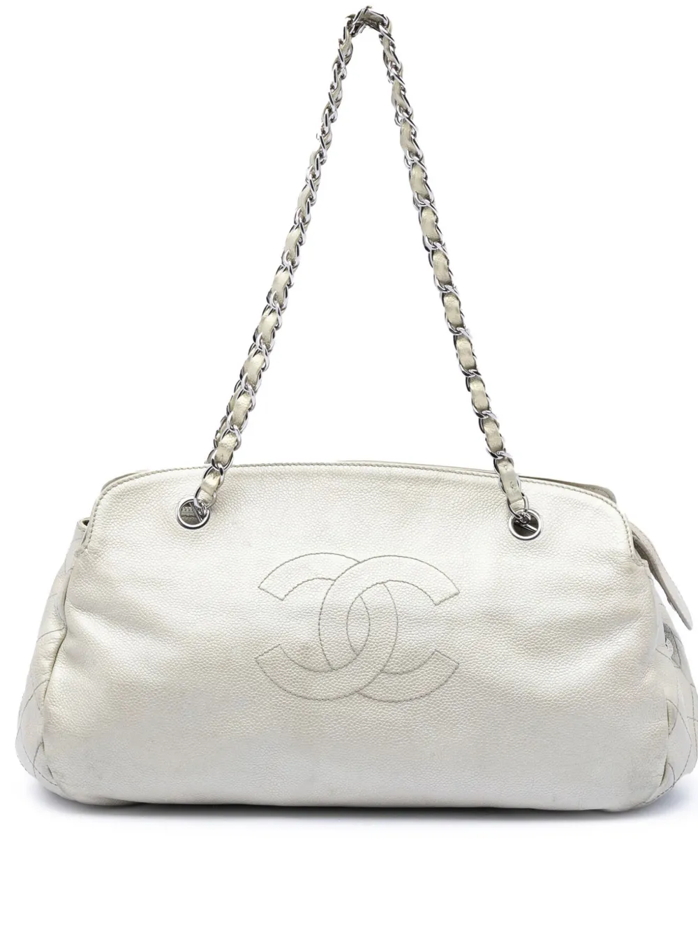 CHANEL Pre-Owned 2010-2011 CC Caviar shoulder bag - Bianco