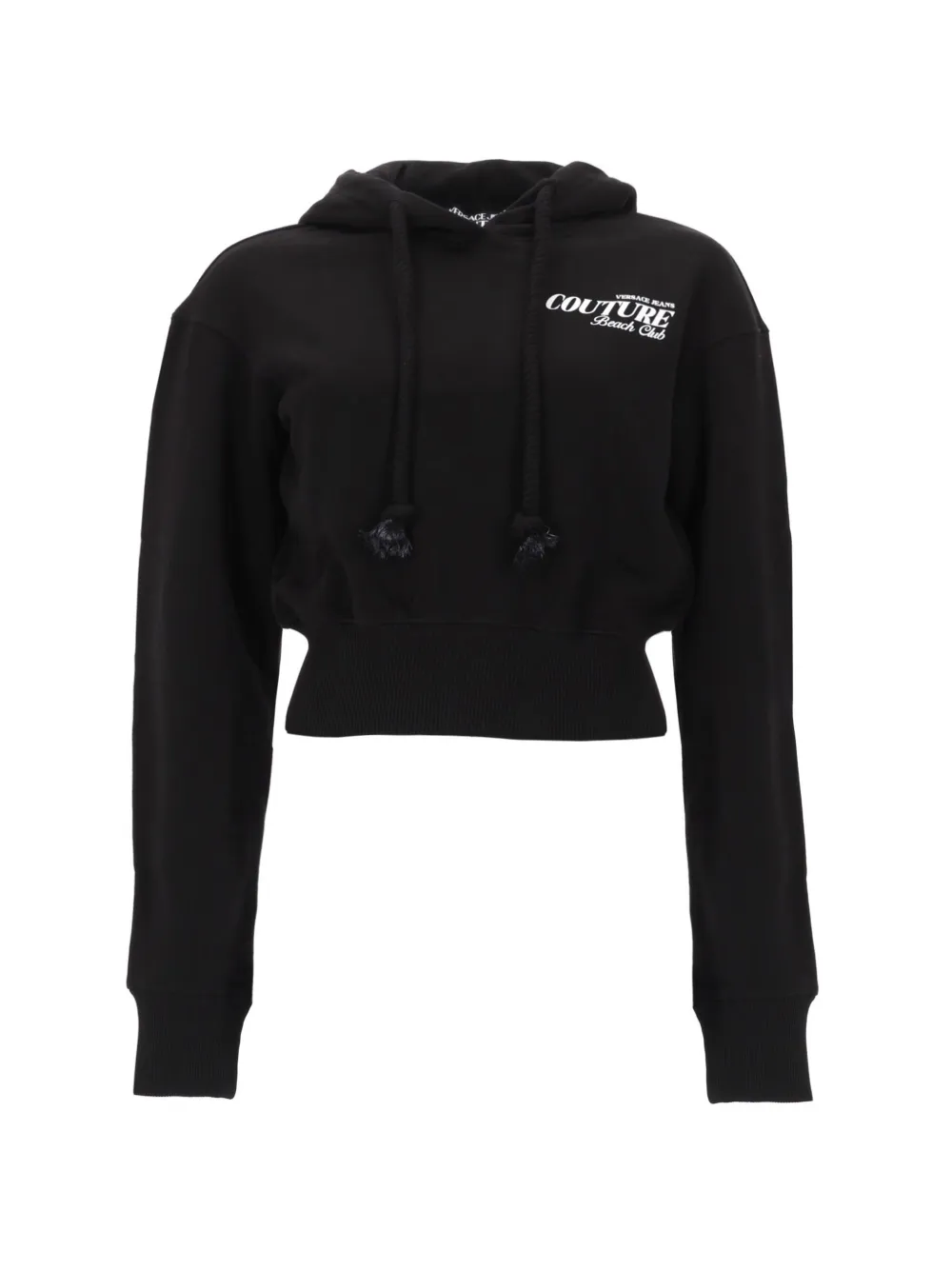 Versace Jeans Couture hooded cropped sweater - Black