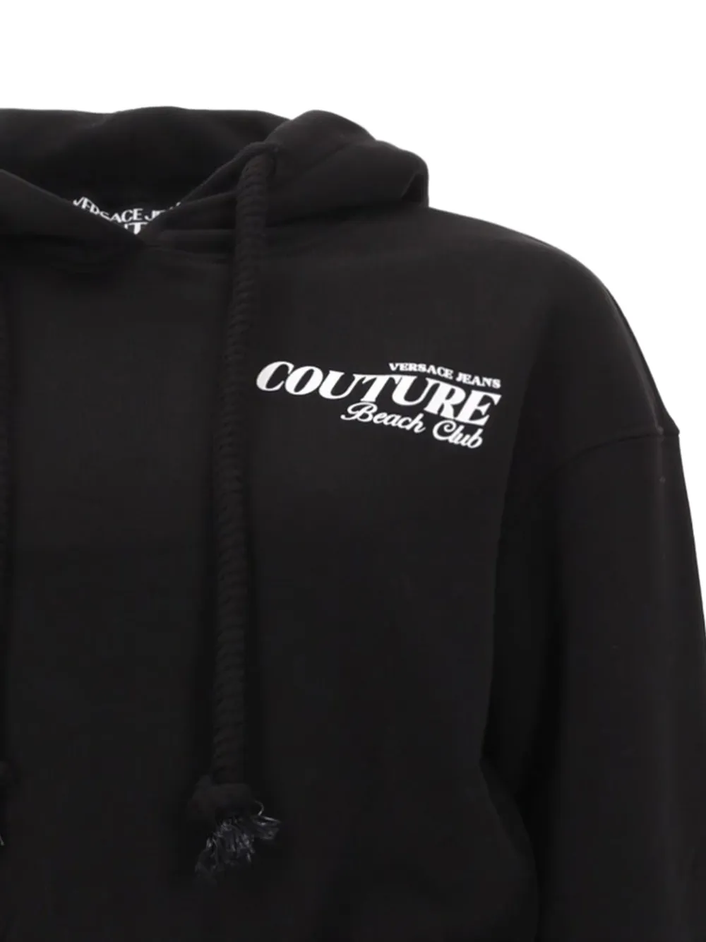  Versace Jeans Couture Pull Crop à Capuche - Noir 