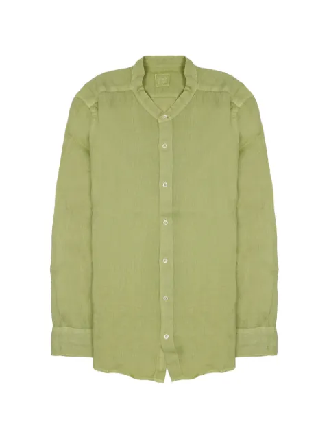 120% Lino band-collar long-sleeve shirt