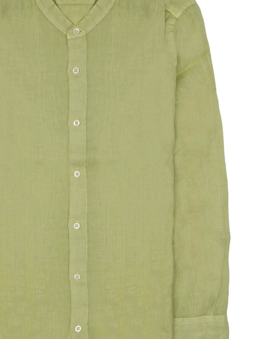  120% Lino Camisa Con Cuello Mao - Verde 