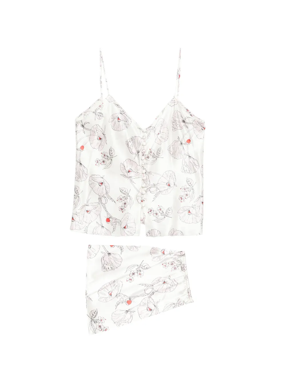 Olivia von Halle Etta floral-print pajamas - Toni neutri