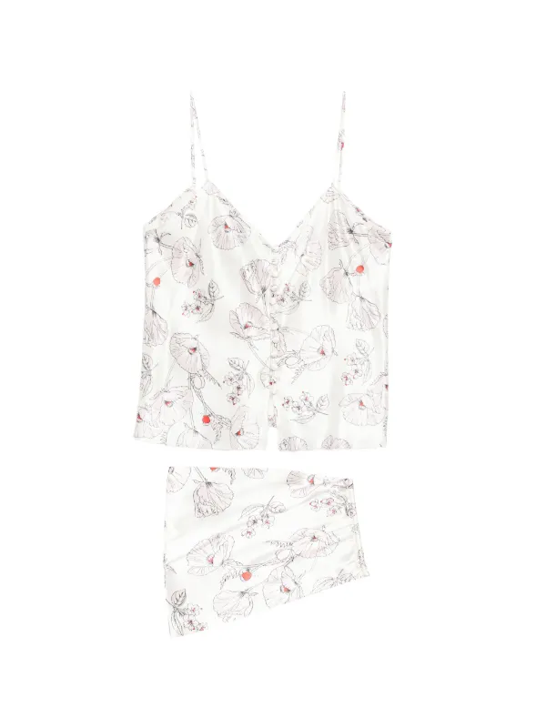 Olivia von Halle Etta Floral-print Pajamas in Neutrals