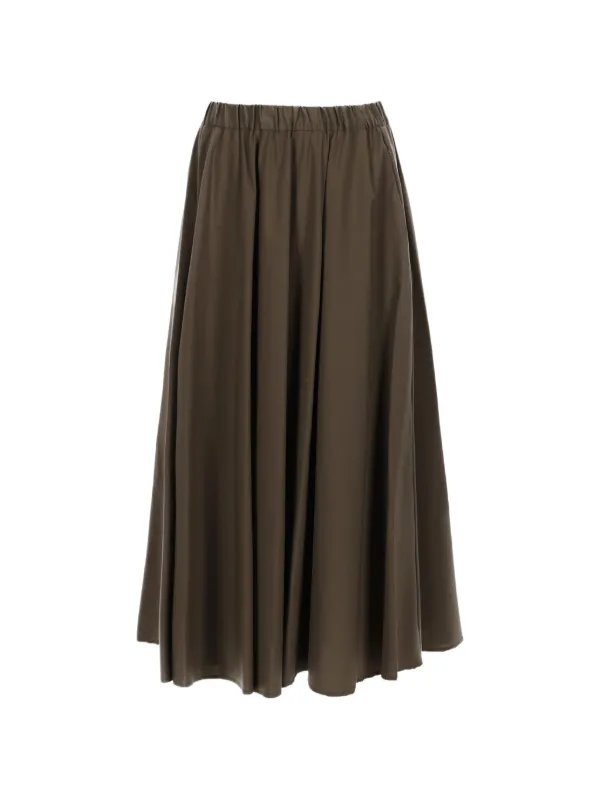 ASPESI Elasticated Midi Skirt in Brown