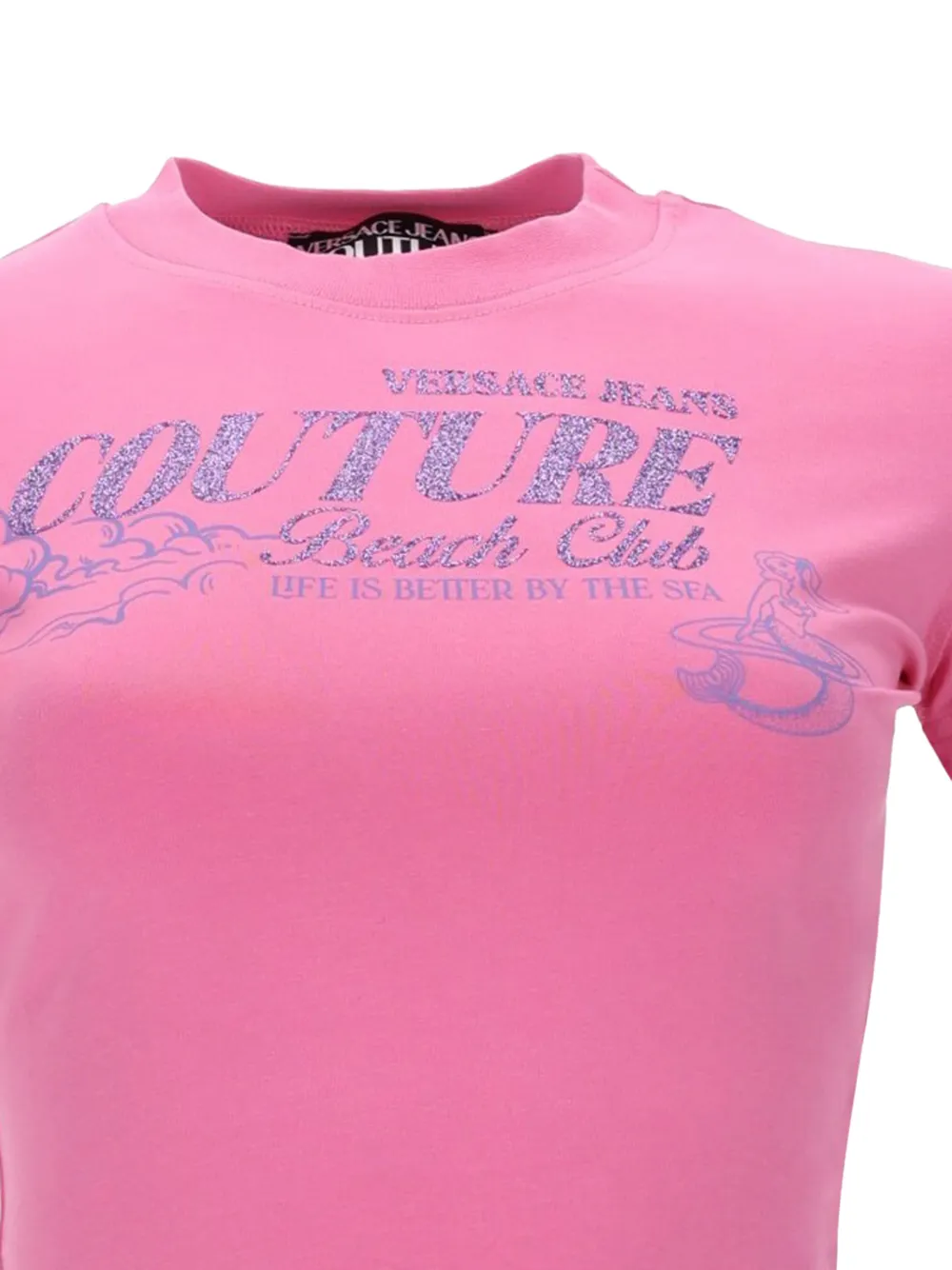 Versace Jeans Couture Cropped T-shirt met logodetail Roze