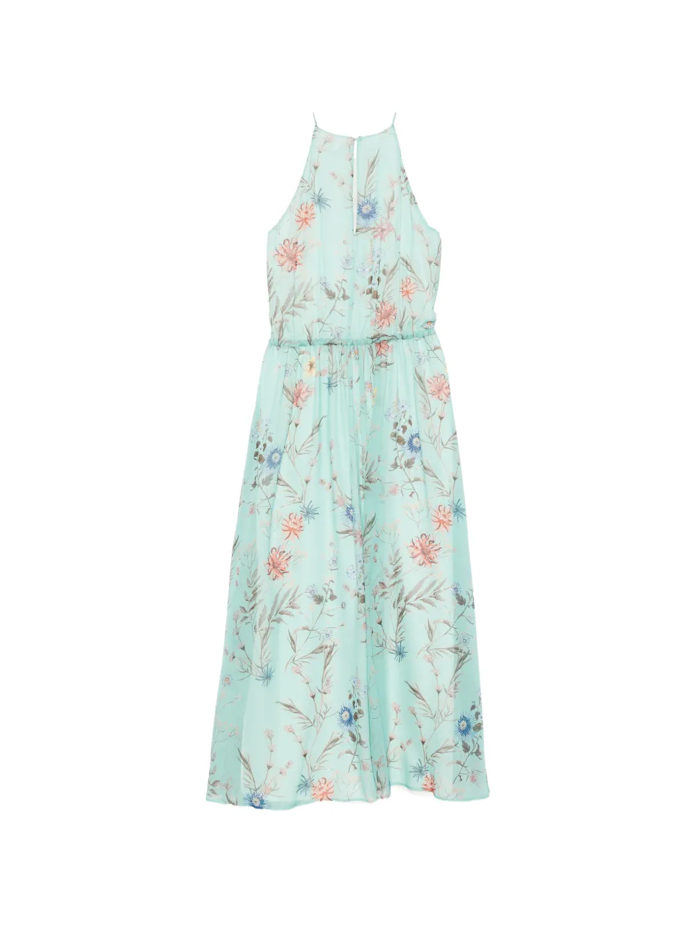 Eleventy Jurk met botanisch patroon Blauw